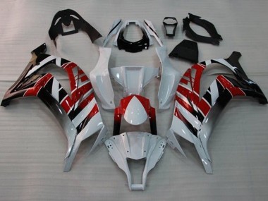 2011-2015 Kawasaki ZX10R Motorcycle Fairings - White Red Black Stripe UK