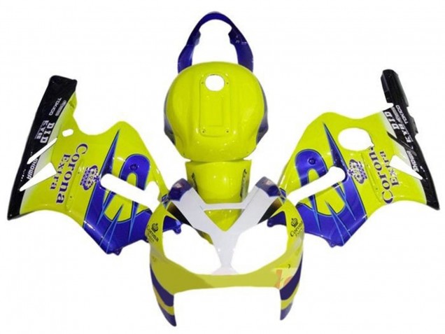 2000-2001 Kawasaki ZX12R Motorcycle Fairings - Yellow White Blue Corona Extra UK