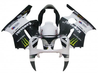 2002-2006 Kawasaki ZX12R Motorcycle Fairings - White Black Yellow Monster UK