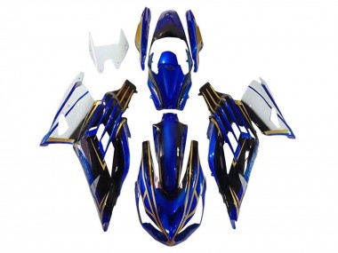 2012-2024 Kawasaki ZX14R ZZR1400 Motorcycle Fairings - White Gold Blue Black Stripe UK