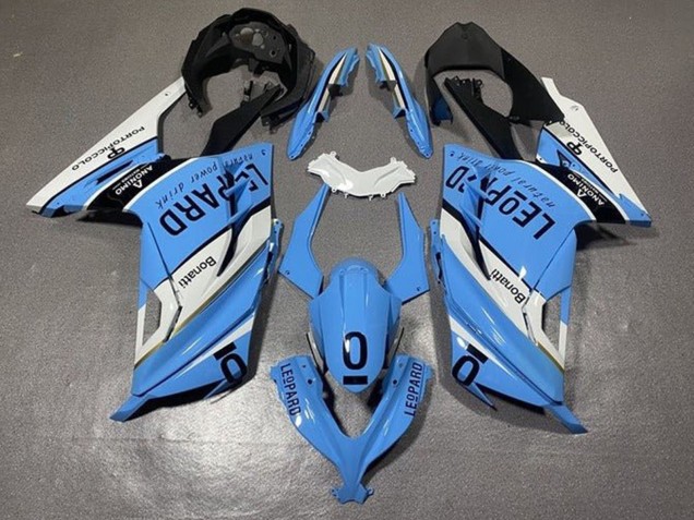 2013-2024 Kawasaki EX300 Motorcycle Fairings - White Blue Black Leopard UK