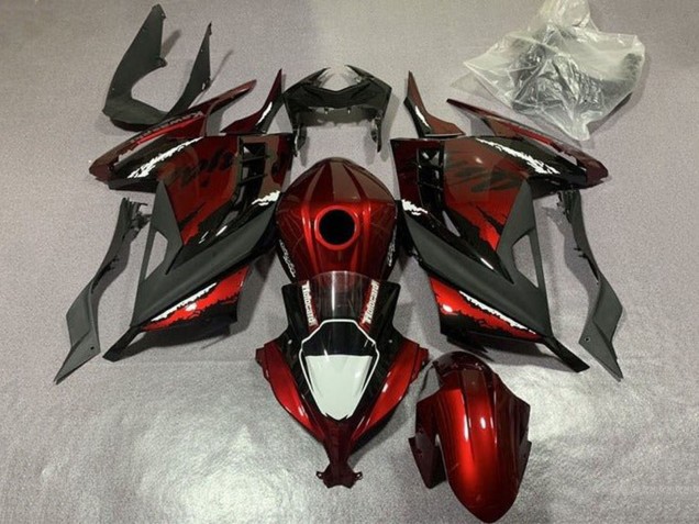 2013-2024 Kawasaki EX300 Motorcycle Fairings - Red Black White UK