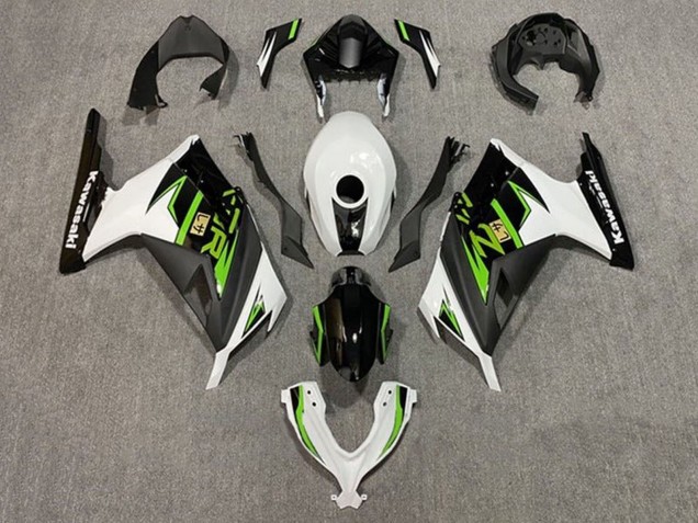 2013-2024 Kawasaki EX300 Motorcycle Fairings - White Green Black UK