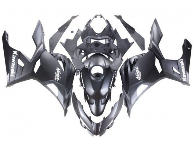 2018-2024 Kawasaki Ninja 400 Motorcycle Fairings - Matte Black White Decals UK