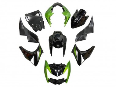 2007-2009 Kawasaki Z1000 Motorcycle Fairings - Green Glossy Black Silver UK