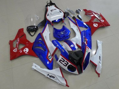 2009-2014 BMW S1000RR Motorcycle Fairings - White Red Blue HP UK