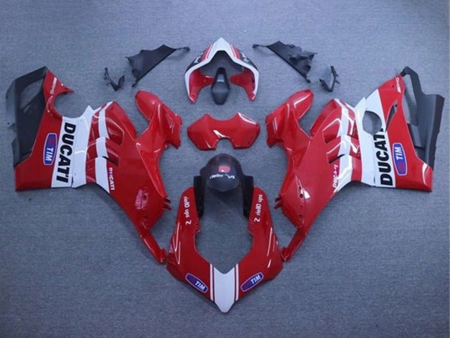 2020-2021 Ducati Panigale V4 V4S Motorcycle Fairings - White Red Matte Black Tim UK