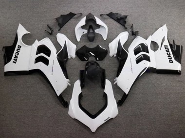 2020-2021 Ducati Panigale V4 V4S Motorcycle Fairings - Glossy White Glossy Black UK