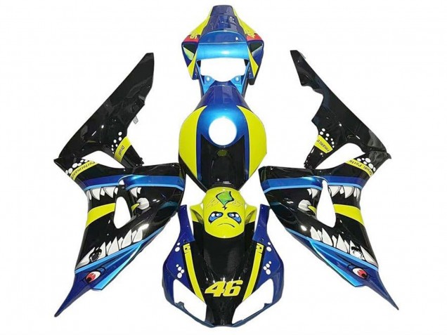 2006-2007 Honda CBR1000RR Motorcycle Fairings - Blue Yellow Glossy Black Shark 46 UK