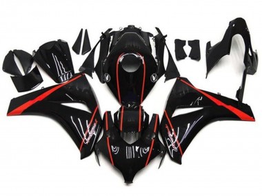 2008-2011 Honda CBR1000RR Motorcycle Fairings - Glossy Black Red Stripe UK