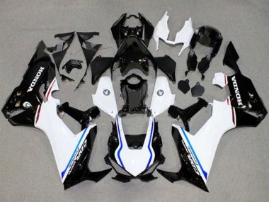 2017-2023 Honda CBR1000RR Motorcycle Fairings - White Blue Glossy Black Stripe UK