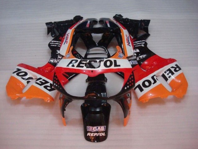 1994-1995 Honda CBR900RR 893 Motorcycle Fairings - Orange White Red Glossy Black Repsol UK