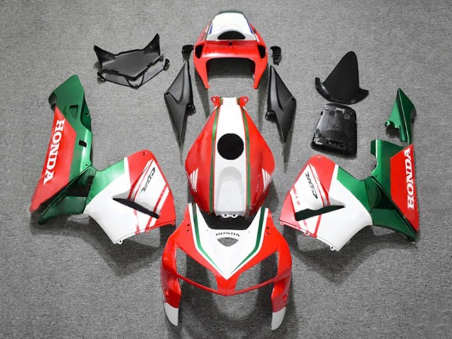 2005-2006 Honda CBR600RR Motorcycle Fairings - Matte Red White Green UK