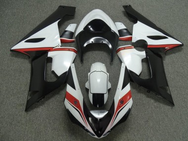 2005-2006 Kawasaki ZX6R Motorcycle Fairings - White Black Red UK