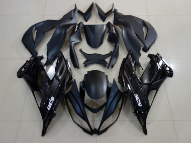 2007-2008 Kawasaki ZX6R Motorcycle Fairings - Matte Black Glossy Black White UK