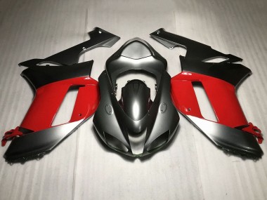 2007-2008 Kawasaki ZX6R Motorcycle Fairings - Silver Red UK