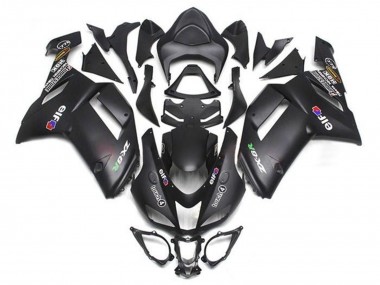 2007-2008 Kawasaki ZX6R Motorcycle Fairings - Matte Black Elf UK