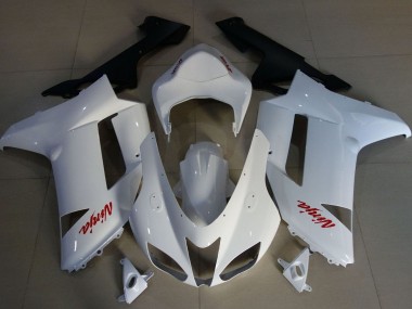 2007-2008 Kawasaki ZX6R Motorcycle Fairings - White Red UK