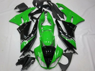 2009-2012 Kawasaki ZX6R Motorcycle Fairings - Green Glossy Black White UK