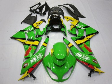 2009-2012 Kawasaki ZX6R Motorcycle Fairings - Green Yellow Red Black Trick Star Red Bull UK