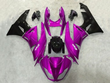 2009-2012 Kawasaki ZX6R Motorcycle Fairings - Purple Glossy Black UK