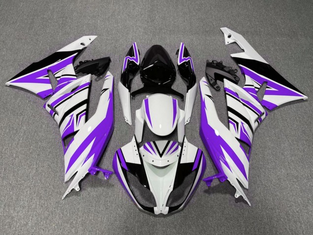 2009-2012 Kawasaki ZX6R Motorcycle Fairings - White Purple Black UK