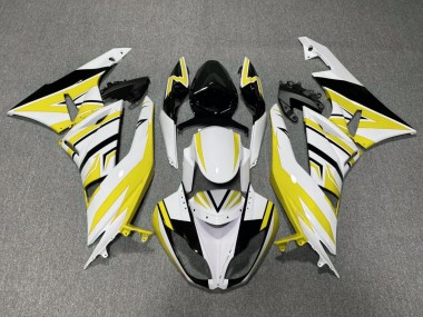 2009-2012 Kawasaki ZX6R Motorcycle Fairings - White Yellow Black UK