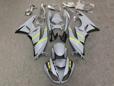 2009-2012 Kawasaki ZX6R Motorcycle Fairings - Grey Yellow Stripe UK