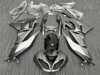 2009-2012 Kawasaki ZX6R Motorcycle Fairings - Matte Silver Black UK