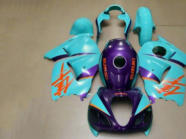1996-2007 Suzuki GSXR 1300 Hayabusa Motorcycle Fairings - Matte Purple Orange Blue UK