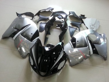 1996-2007 Suzuki GSXR 1300 Hayabusa Motorcycle Fairings - Glossy Black Silver Chrome UK