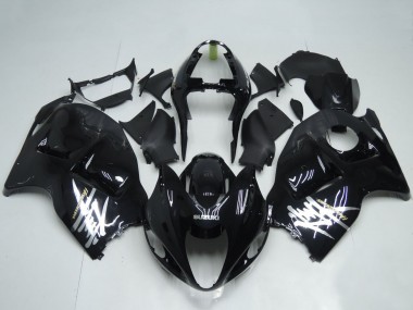 1996-2007 Suzuki GSXR 1300 Hayabusa Motorcycle Fairings - Glossy Black White Decal UK