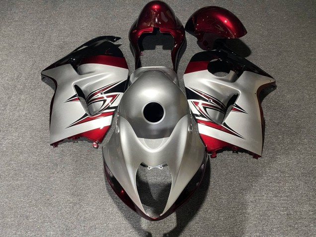 1996-2007 Suzuki GSXR 1300 Hayabusa Motorcycle Fairings - Silver Candy Red UK