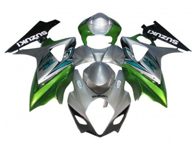 2005-2006 Suzuki GSXR 1000 Motorcycle Fairings - Silver Green Black UK