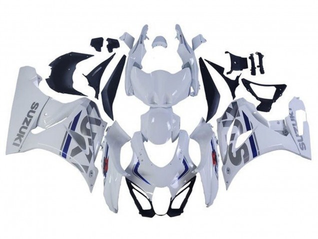 2017-2025 Suzuki GSXR1000 Motorcycle Fairings - White Silver Blue UK