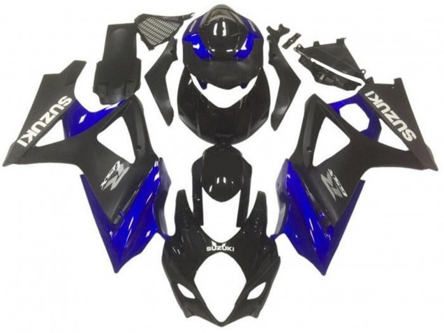 2007-2008 Suzuki GSXR 1000 Motorcycle Fairings - Glossy Black Matte Black Blue Grey UK