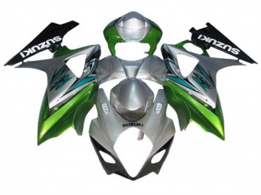2007-2008 Suzuki GSXR 1000 Motorcycle Fairings - Silver Green Black UK