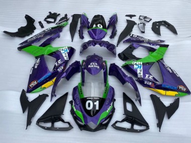 2009-2016 Suzuki GSXR 1000 Motorcycle Fairings - Purple Green Black Yellow 01 UK