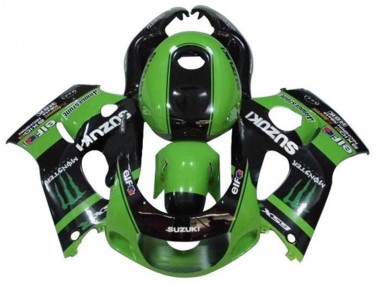 1996-2000 Suzuki GSXR 600 / GSXR 750 Motorcycle Fairings - Green Black Monster UK