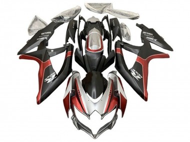 2008-2010 Suzuki GSXR 600 / GSXR 750 Motorcycle Fairings - Silver Red Matte Black UK