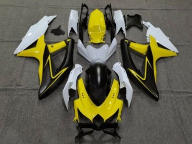 2008-2010 Suzuki GSXR 600 / GSXR 750 Motorcycle Fairings - White Yellow Grey Black UK