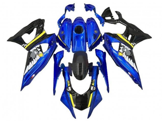 2021-2024 Yamaha YZF R7 Motorcycle Fairings - Blue Black Yellow Shark UK