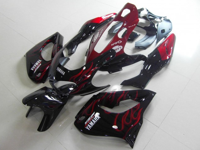 1997-2007 Yamaha YZF 1000R Thunderace Motorcycle Fairings - Black White Red Flame UK