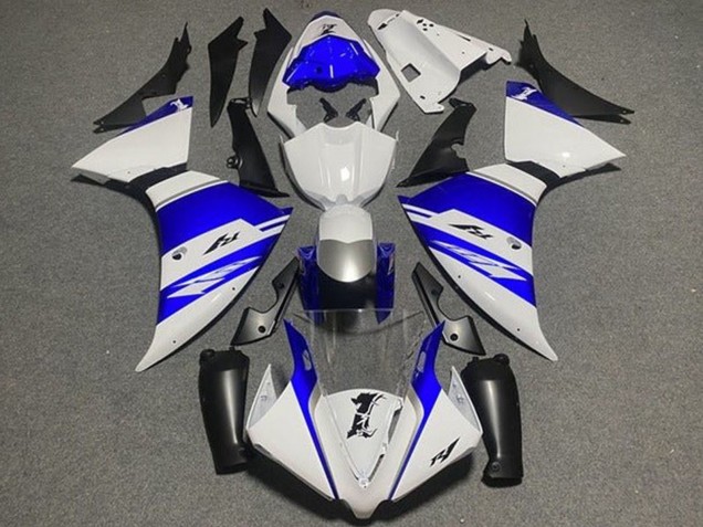 2012-2014 Yamaha YZF 1000 R1 Motorcycle Fairings - White Blue Black Silver Stripe UK