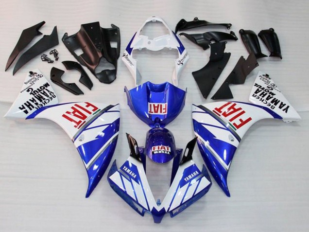 2012-2014 Yamaha YZF 1000 R1 Motorcycle Fairing - White Blue Red Fiat UK