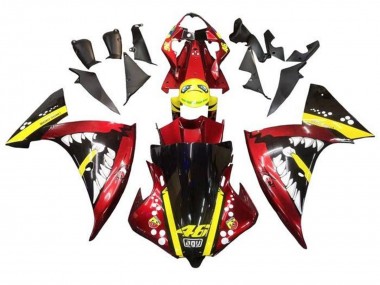 2012-2014 Yamaha YZF 1000 R1 Motorcycle Fairings - Red Yellow Black Shark UK