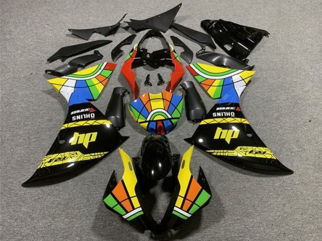 2012-2014 Yamaha YZF 1000 R1 Motorcycle Fairings - Glossy Black Yellow Red Blue Green HP Color Wheel UK