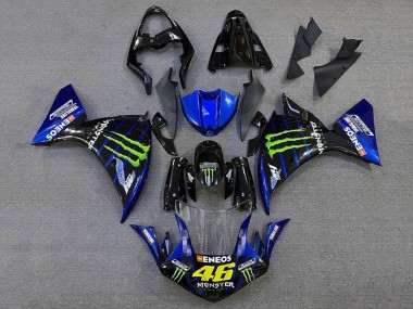 2012-2014 Yamaha YZF 1000 R1 Motorcycle Fairings - Glossy Black Blue Green Monster Energy ENEOS Yamalube UK