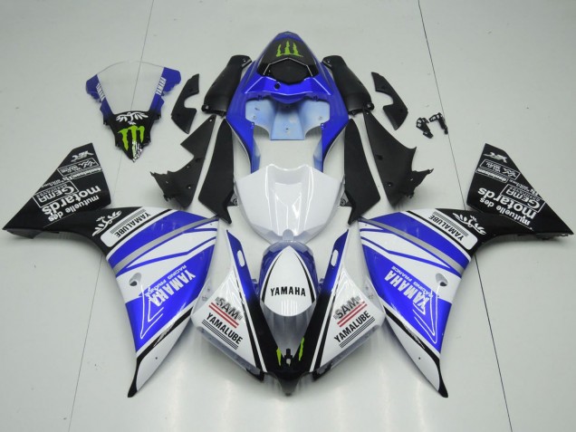 2012-2014 Yamaha YZF 1000 R1 Motorcycle Fairings - White Blue Black Green Monster Yamalube UK