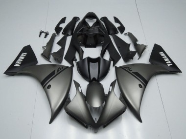 2012-2014 Yamaha YZF 1000 R1 Motorcycle Fairings - Matte Grey Matte Black White Decals UK